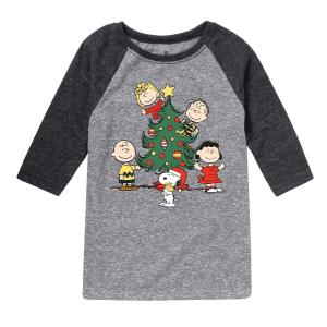 Мальчики 8–20 лет Реглан Peanuts Oh Christmas Tree Licensed Character