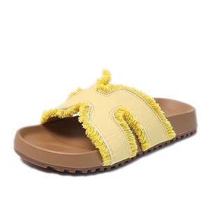 Детские шлепанцы с низким верхом, устойчивые к истиранию, дышащие, с балансировкой NEZHACHAOHAI, желтый