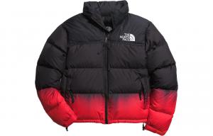 Ретро Куртка Nuptse Dip Dye 1996 'Огненно-красная' THE NORTH FACE, Огненно-красный Dip Dye Мелкий принт