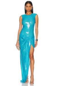 Безрукавное платье с пайетками Alex Perry, Blue