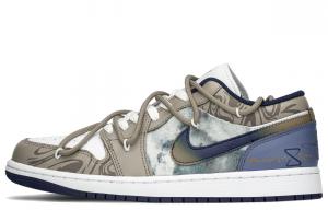 Jordan Баскетбольные кроссовки Air 1 Low Top Vintage, мужские, коричневые, синие