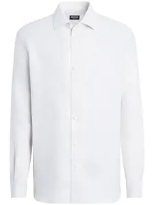 Льняная рубашка с длинными рукавами Zegna, белый