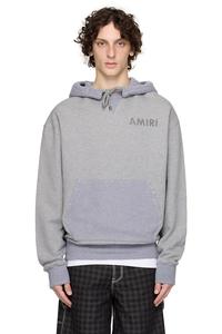 Oversized худи Amiri с принтом в стиле трафарета Amiri, серый