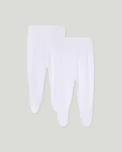 Набор из 2 однотонных детских гетры Cotton Juice, белый