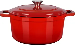 Эмалированная чугунная жаровня , 5,68 л, для выпечки хлеба на закваске, прочная кастрюля с крышкой и 2 ручками, подходит для нагрева до 260 °C, жаровня для приготовления и жарки VEVOR