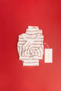 Zara timeless - полосатая пижама с пуантелем, пастельно-розовый