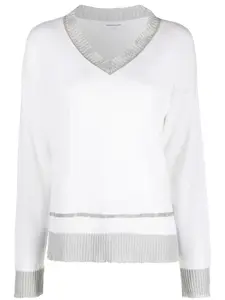 Джемпер с V-образным вырезом Fabiana Filippi, белый