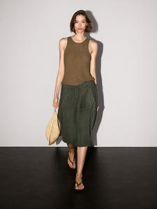 Украшенный трикотажный топ-халтер Massimo Dutti, зеленый