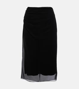Жоржетовая юбка миди Prada, черный