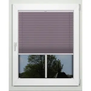 Жалюзи-плиссе Indeko «простые», светозащитные, с отверстием, натяжные, на заказ, цвет grau-lila + weiß