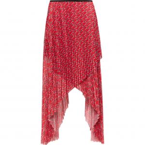 Burberry Плиссированная миди-юбка 'Silver/Red'