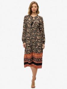Платье миди с длинными рукавами и принтом Superdry, Boho Paisley Black