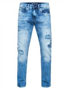 Джинсы "ODAR" с рваными краями, эластичные, синего цвета, Rusty Neal