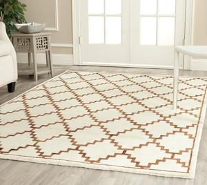 Ковер SAFAVIEH, 122 x 183 см, Mosaic Collection, Ivory & Brown, ручной вязки из шерсти и вискозы, идеален для помещений с высокой проходимостью: прихожая, гостиная, спальня (MOS160A)