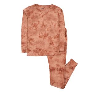 Детские двухкусочные хлопковые пижамы Tie Dye для девочек Leveret, цвет Tie Dye Peach Mix