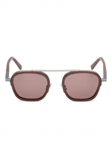 Солнцезащитные очки в квадратной оправе Zegna, коричневый