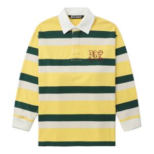 PALM ANGELS Трикотажный мужской поло с воротником желтого цвета