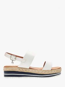 Персо босоножки-танкетки с ремешками Moda in Pelle, Off White/Navy