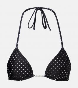 Украшенный топ бикини в горошек Same, Black Cream Polka Dot
