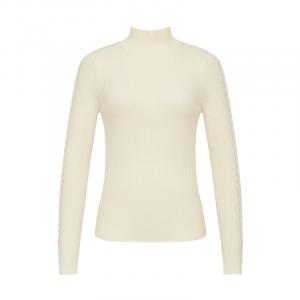 Женский свитер Deep Breath в полоску с высоким воротником, красный