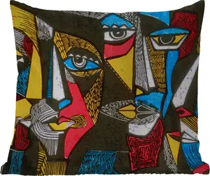 Подушка для улицы - Живопись - Картина маслом - Кубизм - 40x40 см - Устойчива к атмосферным воздействиям - Подушка для отдыха - Подушка - Интерьер - Обивка с рисунком MuchoWow