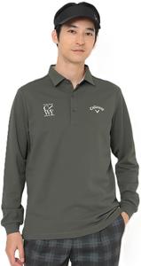 Мужская рубашка-поло с длинным рукавом Callaway C25233100, классическая, простая, влагоотводящая, быстросохнущая, с защитой от УФ-излучения, для игры в гольф, хаки