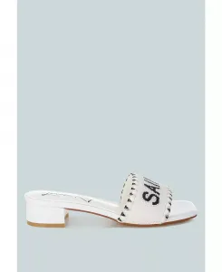 Poshta Saint Tropez Босоножки-слипоны с бисером London Rag, белый