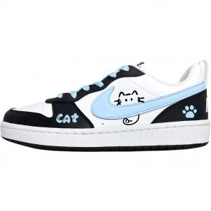 Nike Court Borough Blue Cat противоскользящие устойчивые к истиранию низкие детские скейтбординг кроссовки Blue Black для подростков