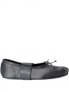 Балетки из атласа с лентами Ann Demeulemeester, серый