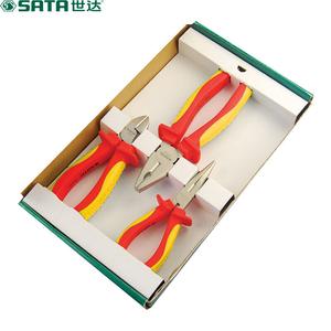 Shida SATA 09261 Набор из 3-х изолированных плоскогубцев VDE, устойчивых к напряжению, плоскогубцы для изолированных проводов, диагональные плоскогубцы, острогубцы