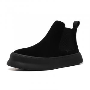 FAPAI Мужские короткие челси ботинки бежевые с эффектом увеличения роста, цвет Beige Height Increasing