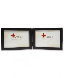 Двойная фоторамка из черного дерева на петлях - коллекция галереи - 4" x 6" Lawrence Frames, black