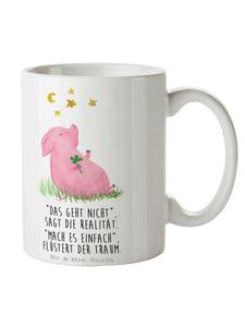 Кружка "Свинья удача" с поговоркой на белом фоне Mr. & Mrs. Panda