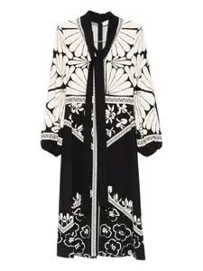 Платье с цветочным принтом Raquel Diniz, черный