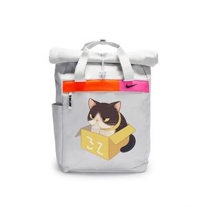 Nike Полиэстеровый граффити рюкзак повседневный унисекс светло-серебристый серый, Box Kitten