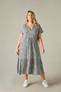 Пышное платье с короткими рукавами и мелким цветочным принтом Live Unlimited, черный