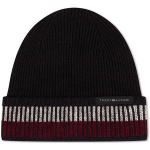 Tommy Hilfiger Шерстяная вязаная шапка мужская, Black BDS