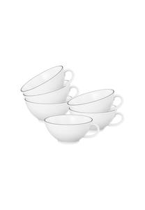 Чайный сервиз Seltmann Weiden Lido Black Line, 140 мл, 6 штук, белый