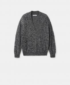 Женский свитер с V-образным вырезом и вкраплениями MANGO, Black