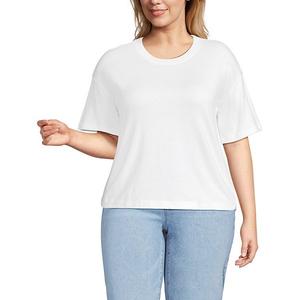 Футболка с коротким рукавом Mariner Plus size Lands' End, White