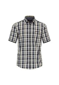 Повседневная рубашка с коротким рукавом в клетку свободного покроя Casamoda, синий