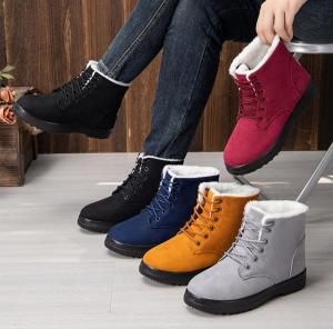 Зимние женские ботинки с утеплителем из меха, хлопковые, теплые, на шнуровке, комфортные, с нескользящей подошвой, на платформе, для улицы Hhhchpm, Brown