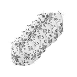 ABAKUHAUS Черно-белые подушки на обеденный стул, новое современное искусство, декоративная водонепроницаемая подушка с ремнями для кухонных сидений, 40 см x 40 см — упаковка из 6 шт., черный и белый