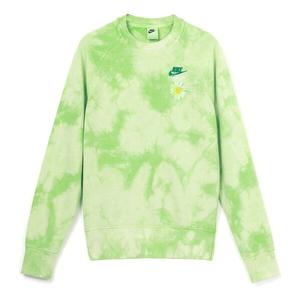 Толстовка Men's Nike Sportswear Tie Dye Daisy Embroidered Round Neck Bright Green, зеленый