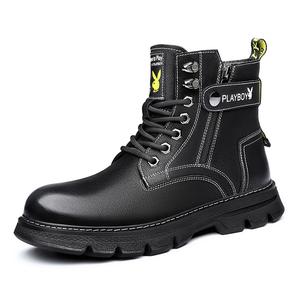 Playboy Мужские ботинки Martin коричневые/черные с черной подкладкой из флиса, цвет Black (Fleece-Lined)