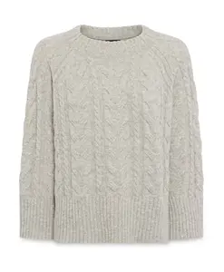 Свитер крупной вязки из чистой новой шерсти Elena Mirã², серый