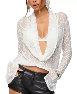 Кружевной прозрачный сетчатый топ Лера Edikted, белый