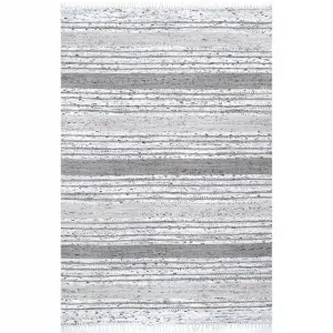Ковер Seraphina Mottled Stipe Cotton Tassel Area Rug nuLOOM, 91x152 см, серый