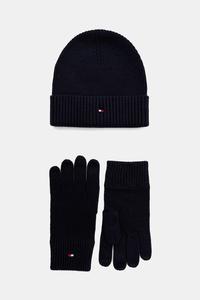 Комплект из 2 кашемировых шапок и перчаток Tommy Hilfiger, темно-синий