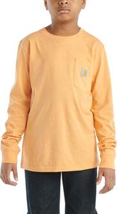 Carhartt мальчиковая футболка с длинным рукавом и карманом, Tangerine Orange Heather